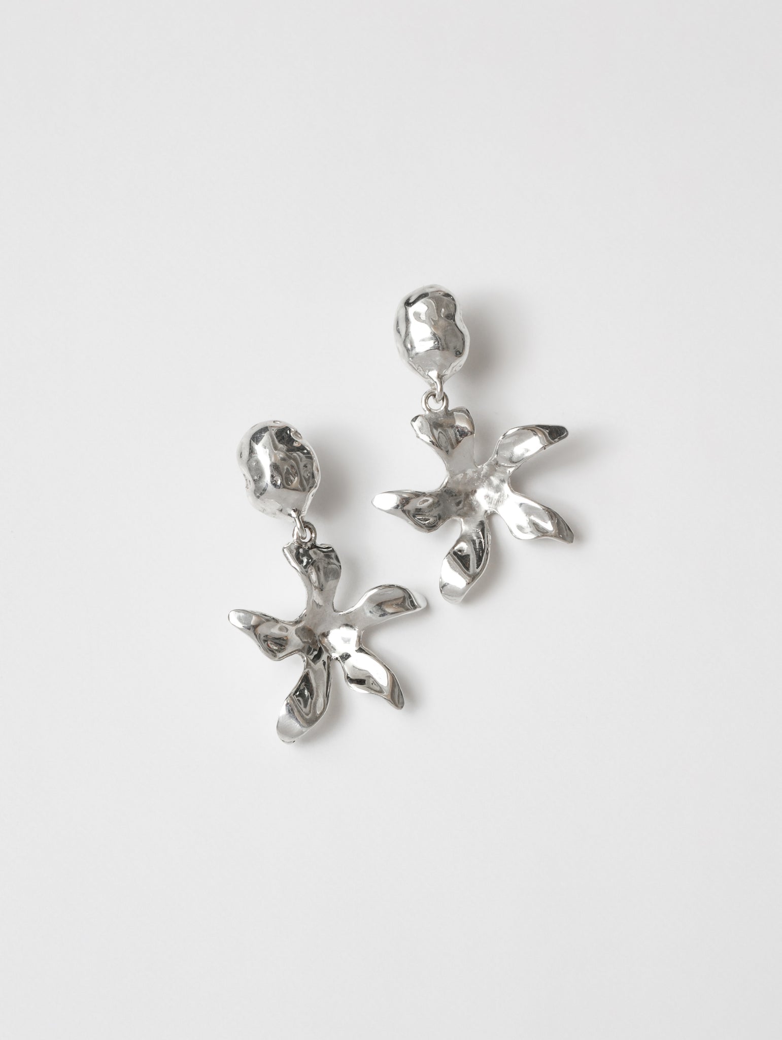 Wolf Circus Organic Flower Dangle Stud Earrings in 925 Sterling Silver Jewelry