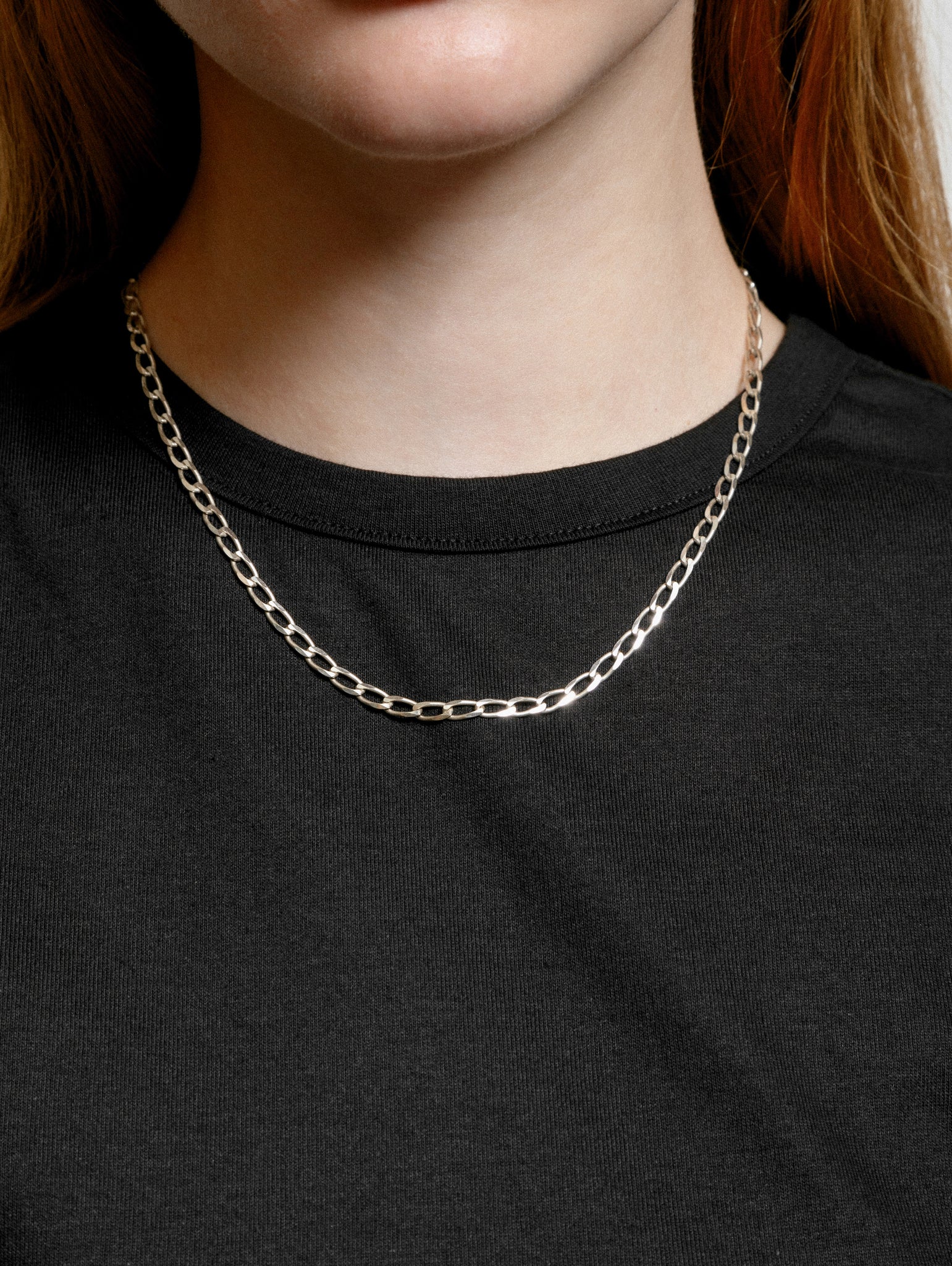 Wolf Circus Simple Unisex Curb Chain Link Necklace 925 Sterling Silver | Malcolm Necklace in Sterling Silver-Necklaces-wolfcircus.com