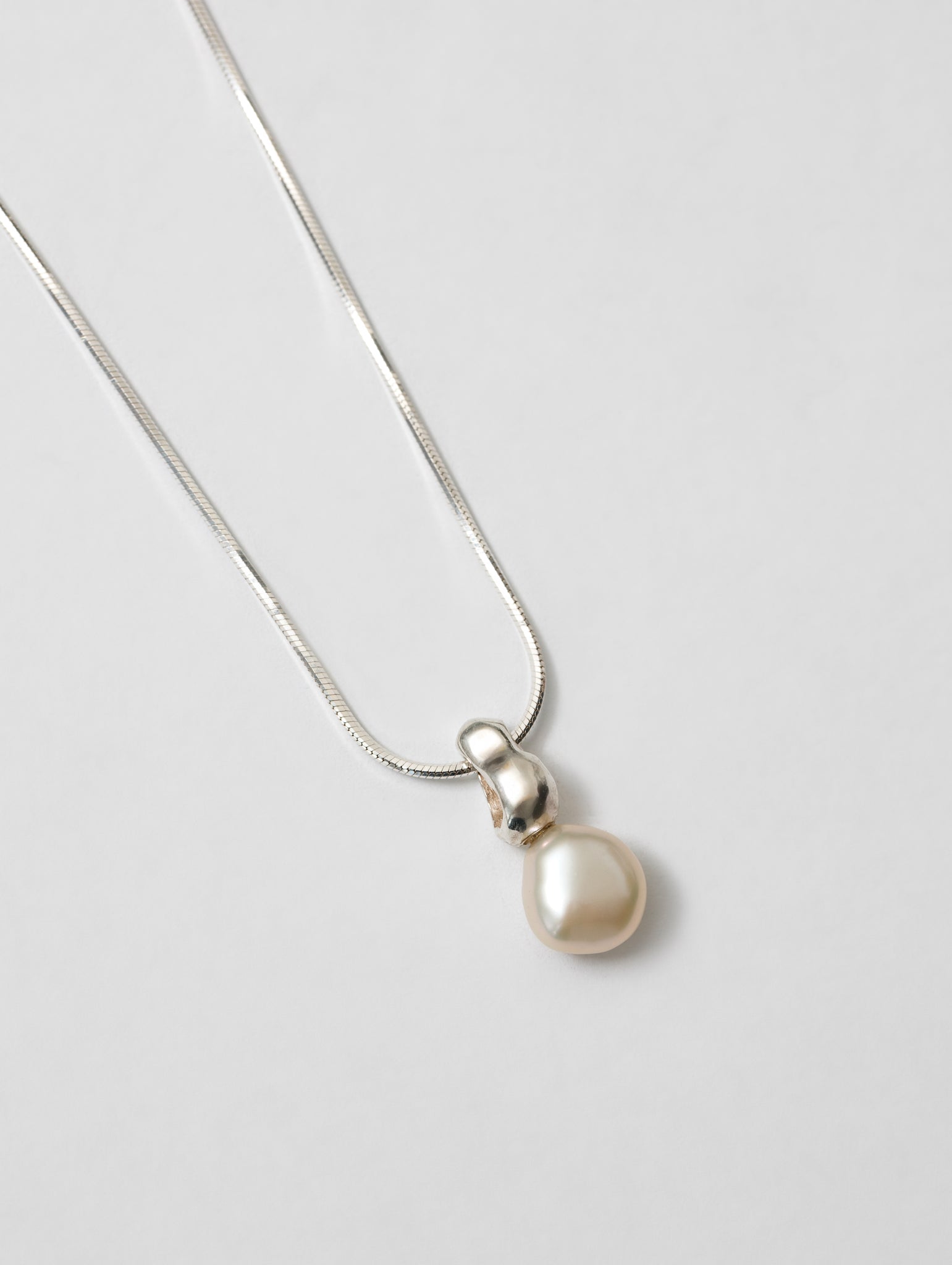 Wolf Circus Timeless Pearl Pendant Necklace in 925 Sterling Silver | Emmy Necklace in Sterling Silver-Necklaces-wolfcircus.com