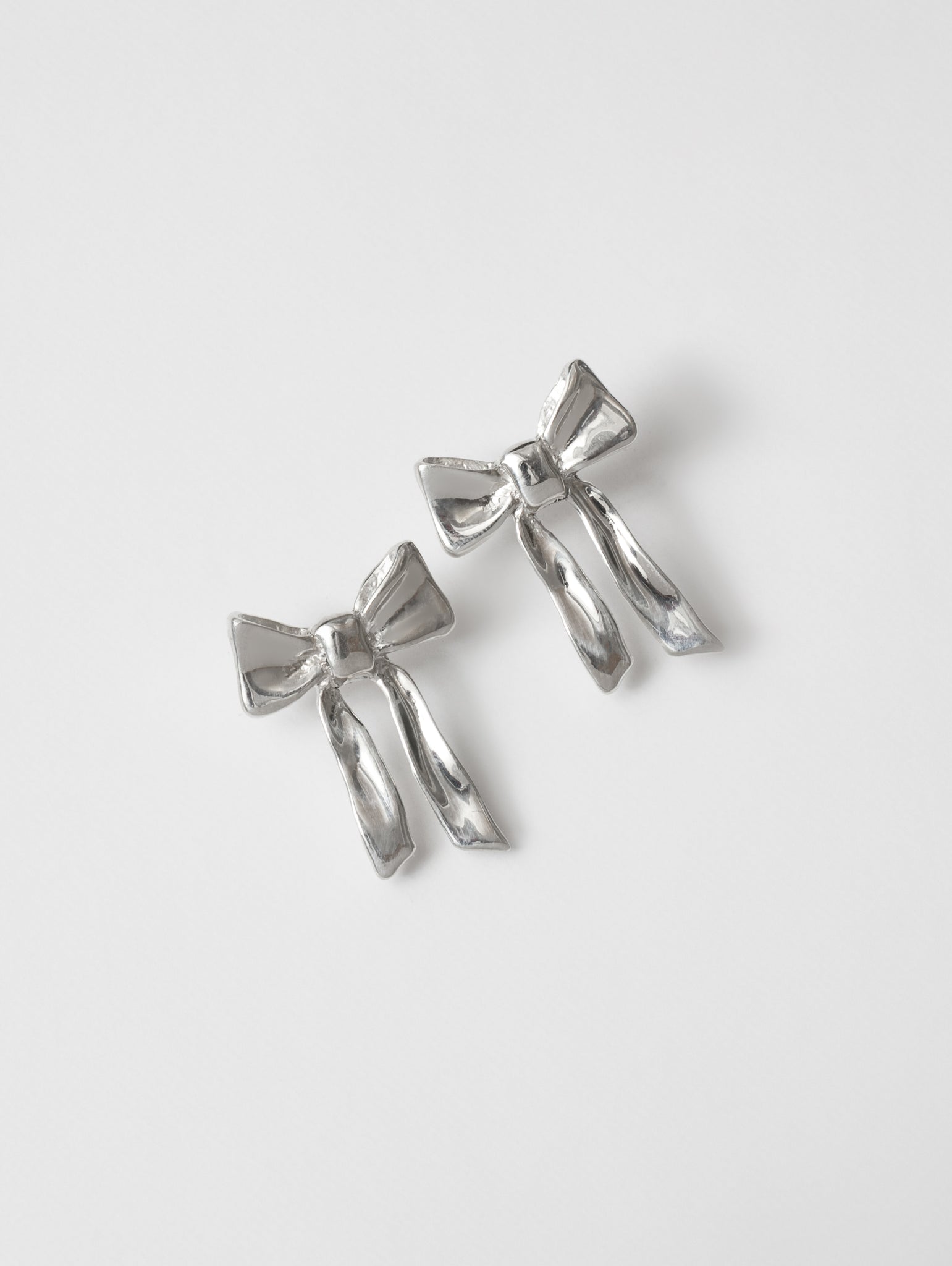Wolf Circus Bold Oversized Textured Bow Stud in 925 Sterling Silver | Ruby Earrings in Sterling Silver-Earrings-wolfcircus.com